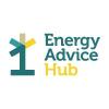 Stylised image of a wind turbine in green and yellow, with the words "Energy Advice Hub" next to it